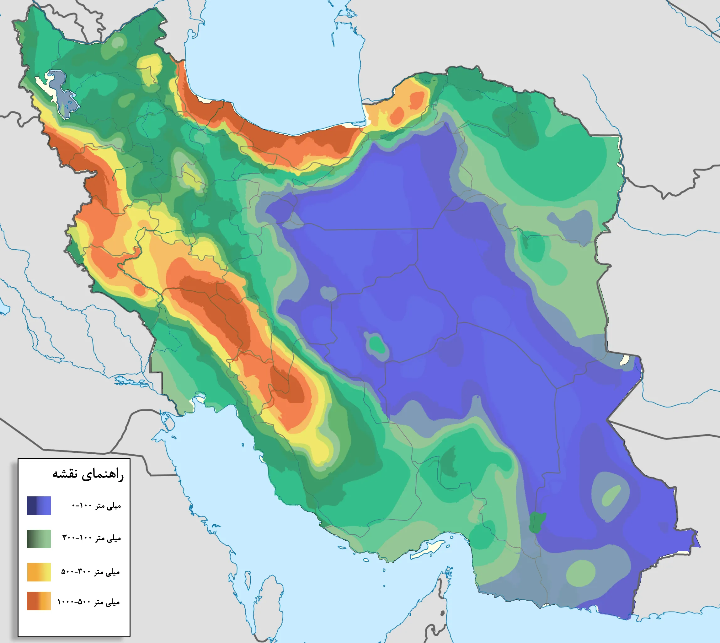 نقشه بارندگی ایران